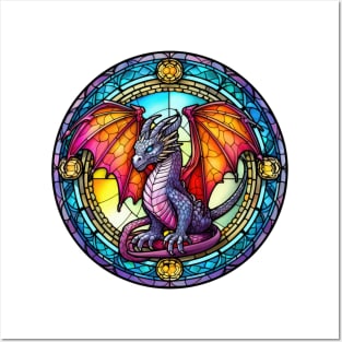 Stained Glass Dragon #10 Posters and Art